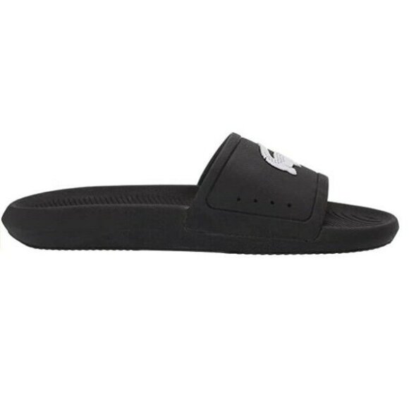 Lacoste Men\'s Croco Slide Sandal 7-37CMA0018312 - Black/White